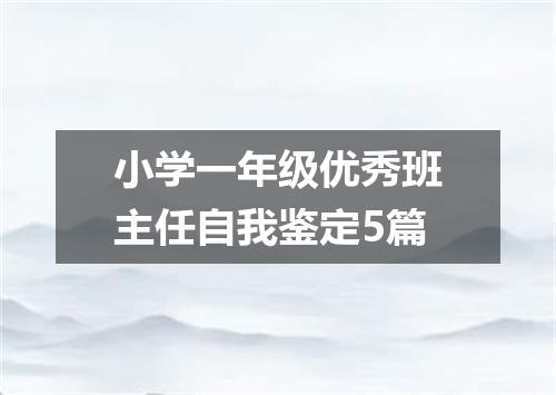 小学一年级优秀班主任自我鉴定5篇