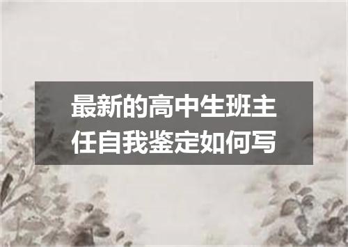 最新的高中生班主任自我鉴定如何写