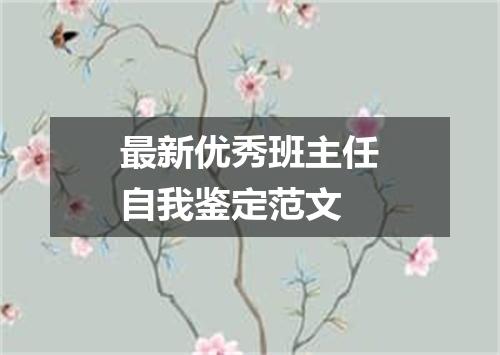 最新优秀班主任自我鉴定范文