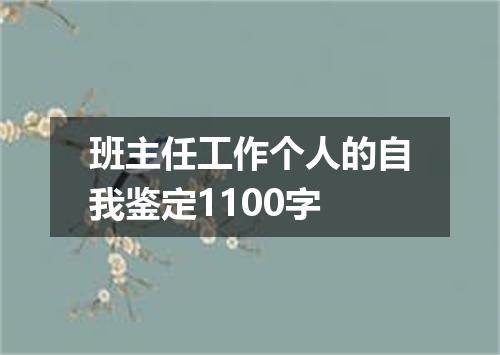 班主任工作个人的自我鉴定1100字