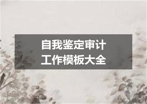 自我鉴定审计工作模板大全