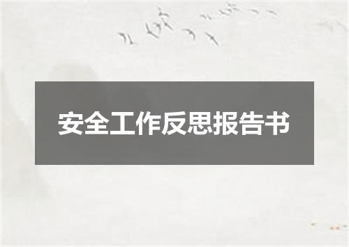 安全工作反思报告书