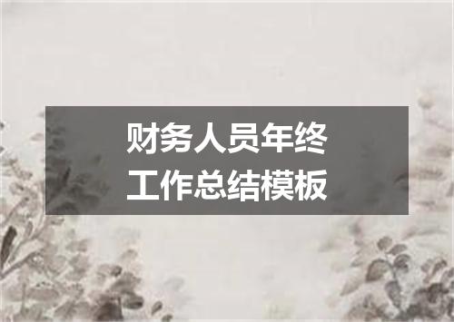 财务人员年终工作总结模板
