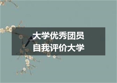 大学优秀团员自我评价大学