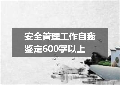 安全管理工作自我鉴定600字以上