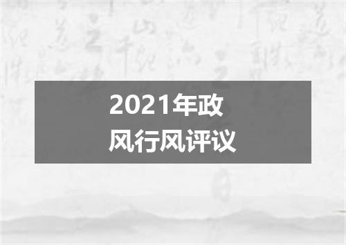 2021年政风行风评议