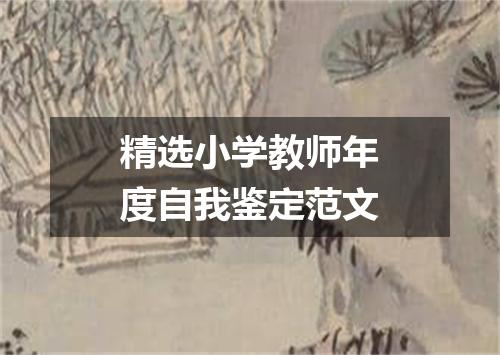 精选小学教师年度自我鉴定范文