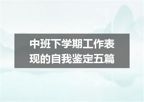 中班下学期工作表现的自我鉴定五篇