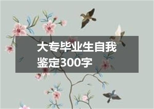 大专毕业生自我鉴定300字