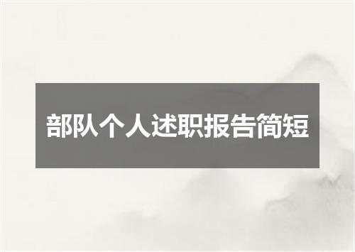 部队个人述职报告简短