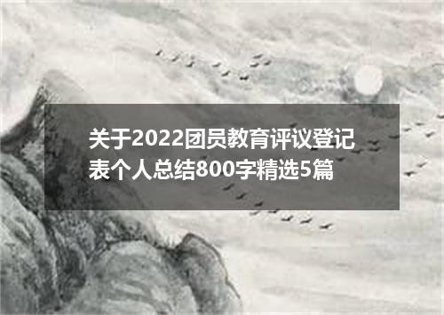 关于2022团员教育评议登记表个人总结800字精选5篇