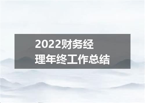 2022财务经理年终工作总结