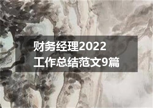 财务经理2022工作总结范文9篇