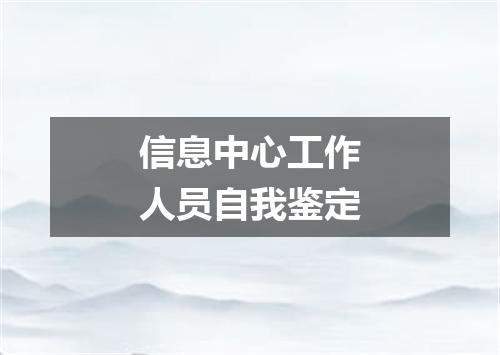 信息中心工作人员自我鉴定