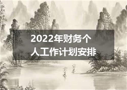 2022年财务个人工作计划安排