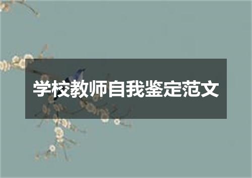 学校教师自我鉴定范文