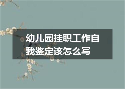 幼儿园挂职工作自我鉴定该怎么写