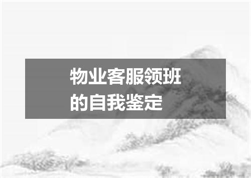 物业客服领班的自我鉴定