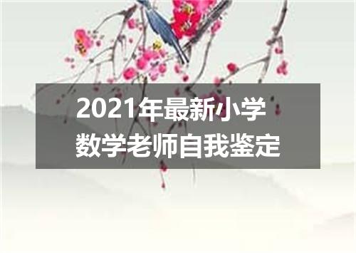 2021年最新小学数学老师自我鉴定