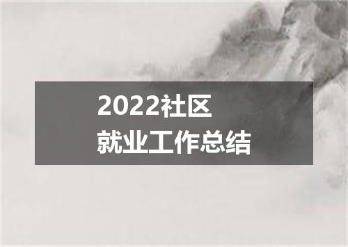2022社区就业工作总结
