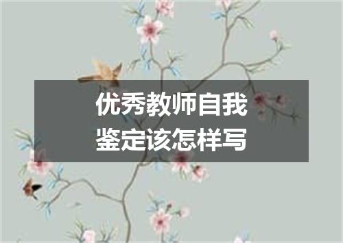 优秀教师自我鉴定该怎样写