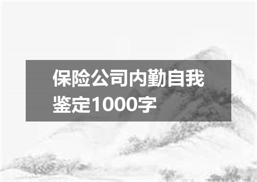 保险公司内勤自我鉴定1000字