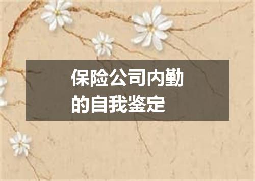 保险公司内勤的自我鉴定