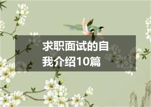 求职面试的自我介绍10篇