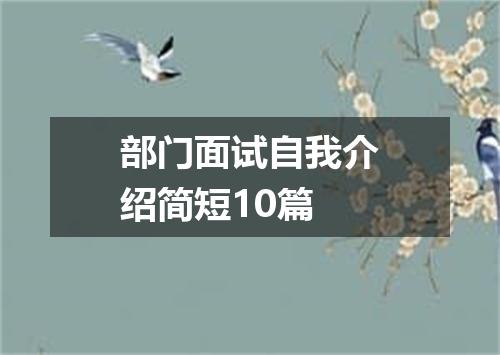 部门面试自我介绍简短10篇