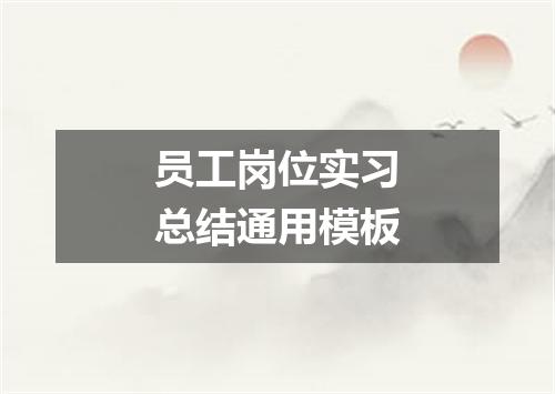 员工岗位实习总结通用模板
