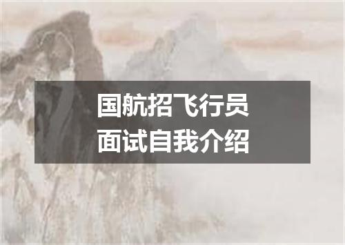国航招飞行员面试自我介绍