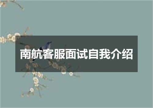 南航客服面试自我介绍