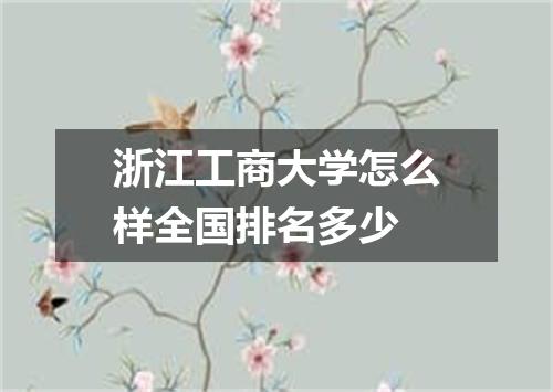 浙江工商大学怎么样全国排名多少