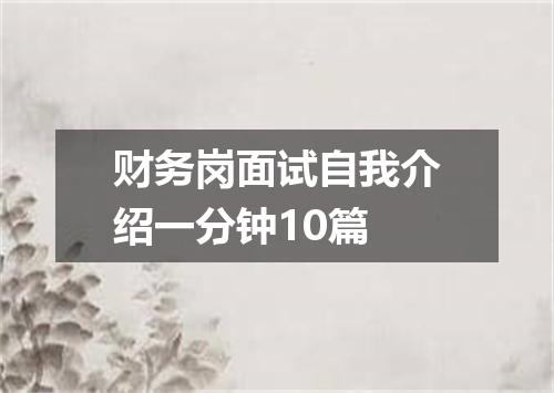 财务岗面试自我介绍一分钟10篇