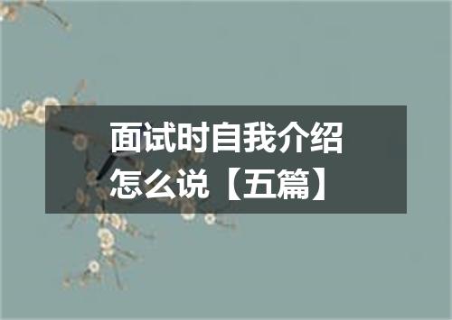 面试时自我介绍怎么说【五篇】