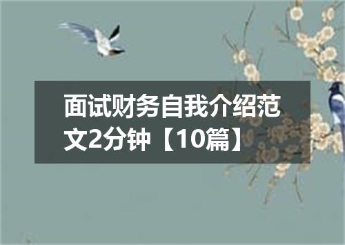 面试财务自我介绍范文2分钟【10篇】