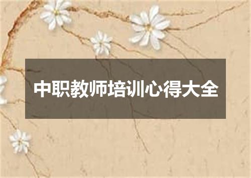 中职教师培训心得大全