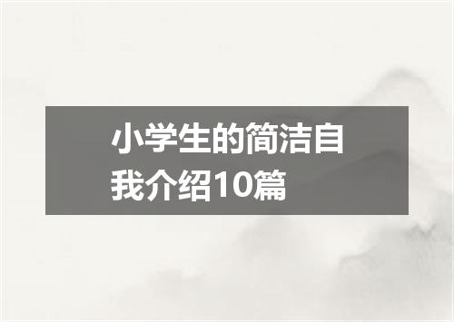 小学生的简洁自我介绍10篇