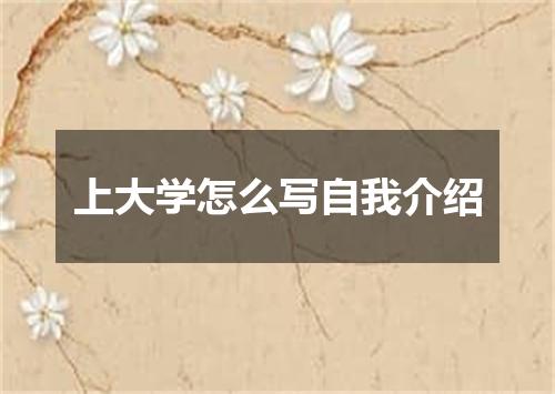 上大学怎么写自我介绍
