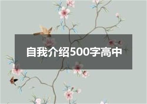 自我介绍500字高中