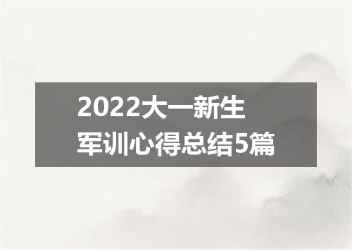 2022大一新生军训心得总结5篇