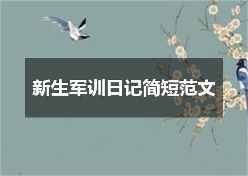 新生军训日记简短范文