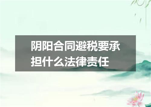 阴阳合同避税要承担什么法律责任