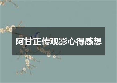 阿甘正传观影心得感想