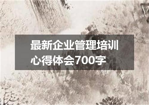 最新企业管理培训心得体会700字