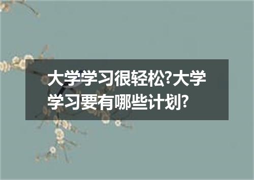 大学学习很轻松?大学学习要有哪些计划?