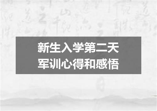 新生入学第二天军训心得和感悟