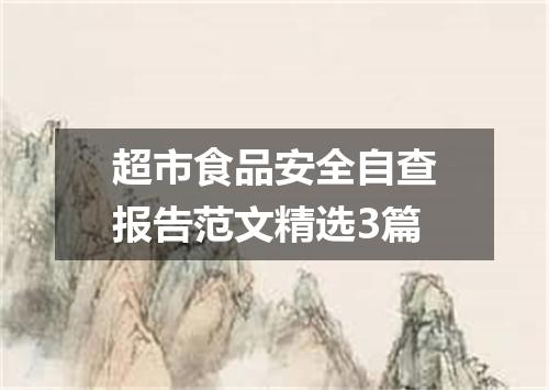 超市食品安全自查报告范文精选3篇