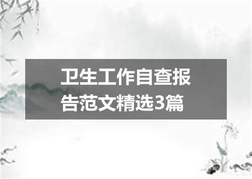 卫生工作自查报告范文精选3篇