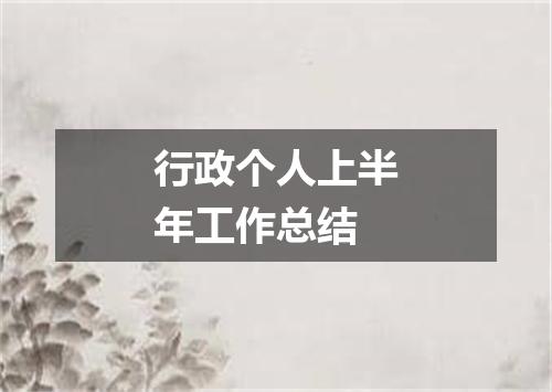 行政个人上半年工作总结